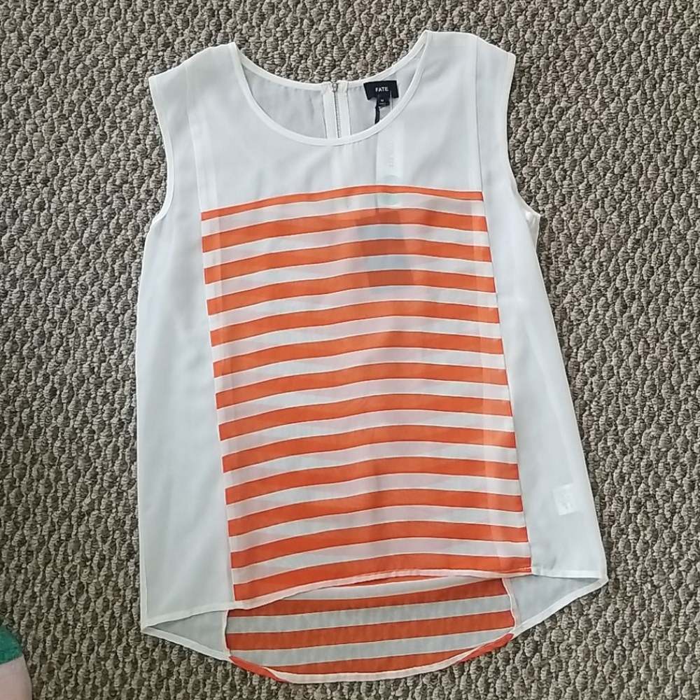 Sleeveless striped blouse